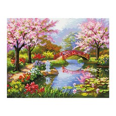 iLovePainting DIY 鑽石畫 畫布型 風景 40 x 50 cm, 武陵桃源, 1個