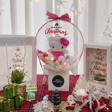 LOVELY FARM 聖誕快樂 角色娃娃氣球 + 壓克力樹 + 購物袋組合 三麗鷗, Hello Kitty