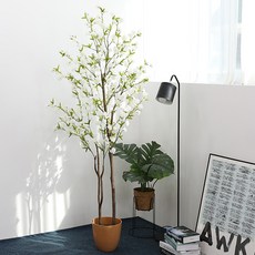 조아트 인조 꽃 화분 겹벚꽃나무 175cm, 화이트, 1개
