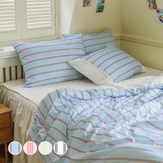 The Zari 抗菌中世紀現代風條紋絎縫被套組