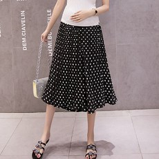 飄逸圖案裙褲式孕婦七分褲