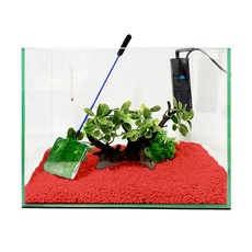 Rora Pet 35苗條的側電影漁夫套組, 櫻桃紅（地材），隨機發貨（水草）