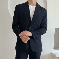 언탭트 남성용 여름 린넨 투버튼 수트 팬츠 정장세트