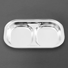 DO2 304不鏽鋼 高級 2格 點心盤, 銀色, 1個