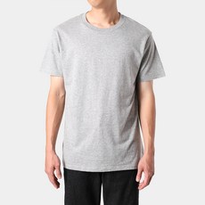 Rambla 男女通用 32支素色短袖圓領T恤, 麻灰色