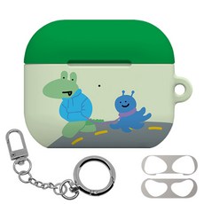 mondmond AirPods 3代 硬殼保護套 + 防塵貼 + 鑰匙圈組合, 日常生活 慢跑, 單一商品, 1個