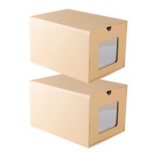 牛皮紙多功能皮鞋收納盒皮鞋 2入, 單色