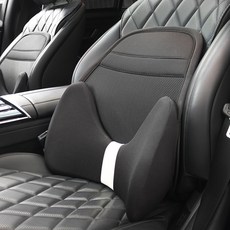 지엠지모터스 등받이쿠션 자동차 허리쿠션 차량용 메모리폼 2IN1 분리형 도킹타입, 블랙, 1개