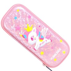 YOME 閃亮袋型鉛筆盒, 1個, 飛天獨角獸