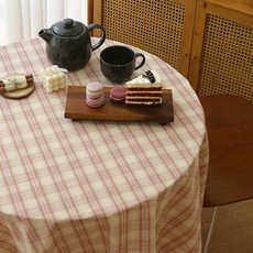 BYJIMI 復古格紋桌布, 紅色, 特大款(230 x 140 cm)