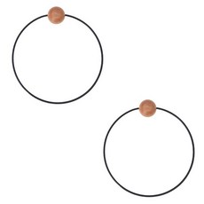 몬드스팟 부착형 우드볼 원형 수건 걸이 YT_RB1337_MA, 블랙, 2개