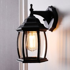 HUVIT 六角琥珀外牆燈自上而下, 黑色的