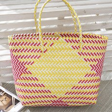 엘쏘 가방 플라스틱 에코 토트 비치 위빙 쇼퍼 백