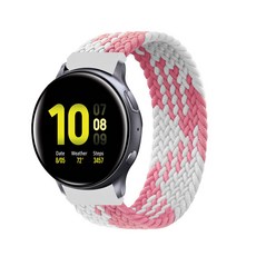 스페이스쉴드 갤럭시 워치 브레이드 솔로 루프 나일론 밴드 20mm L, 화이트핑크