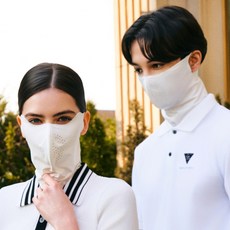 TECH SKIN Flex Fit 防紫外線3D立體長頸高爾夫口罩, 白色, 1個