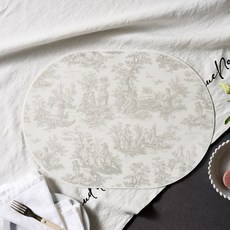 Modern House Frillion 橢圓形矽膠餐墊, 1個, 42.5 x 30.5 cm, 灰色