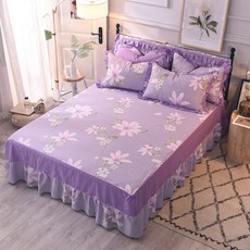 카리스 공주 프릴 디자인 매트리스 침대 커버