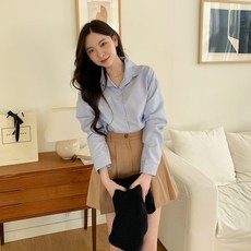 린다샵 여성용 알루아 스트라이프 루즈핏 베이직 남방 cpnb2346k2c