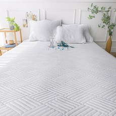 레시앙뜨 냉감 여름 고정밴드 침대패드, 화이트