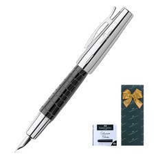 FABER-CASTELL 輝柏 鋼筆+墨盒禮盒, F, 鱷魚黑（鋼筆）