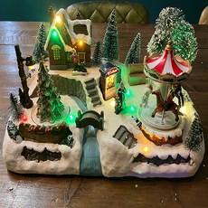 瑪西金盞花 聖誕河畔村莊音樂盒 20公分, 混合色, 20公分, 1個