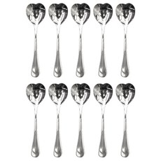 HAEMO Willive 韓國製 304不鏽鋼 Nino 餐具 愛心冰淇淋匙 亮面, 銀色, 10個