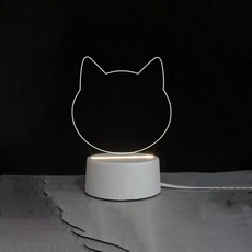 모스틱 3d 메모판 손글씨 DIY LED 무드등 고양이, 혼합색상