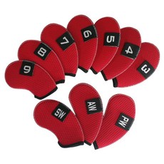 J-BIG SPORTS 布料輕量鐵桿套 10入, 紅色