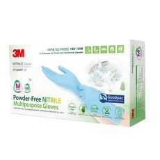 3M 多用途藍色無粉乳膠手套, 中(M), 100入, 1盒