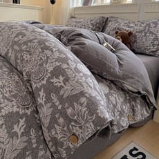 언헤브 플라워 이불커버, I 다크그레이