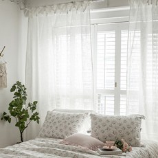 TIERRA 홈 파인즈라이프스타일 에떼 린넨룩 리본 커튼