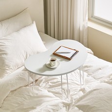 아이캔컴퍼니 국내생산 강낭콩 600 LPM 접이식테이블, 화이트