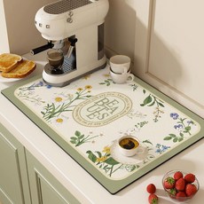 여신 미끄럼 방지 규조토 주방 고급 흡수 속건 식탁매트, 스타일4, 2개, 30 x 50 cm