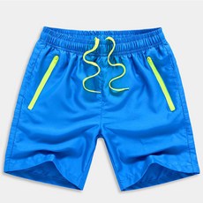 男款休閒海灘旅行衝浪褲, 藍色