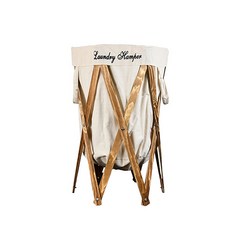 布料原木洗衣籃, 米色