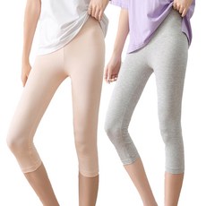 엘쏘 여성용 여름 쫀쫀 허벅지 군살커버 속바지 레깅스 7부 2종 세트