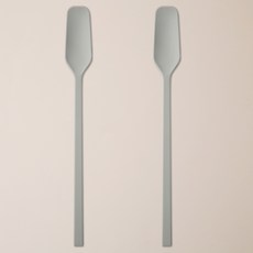 이지실리 스퀘어 실리콘 다용도 티 버터 잼스푼, 그레이, 2개