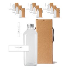 方形荷蘭PET容器1000+鋁蓋+盒子+N10貼紙套組, 10組