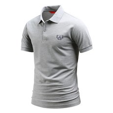 DAKUANG 男款大尺碼有領刺繡圖案短袖T恤 E05JKA_JC3903