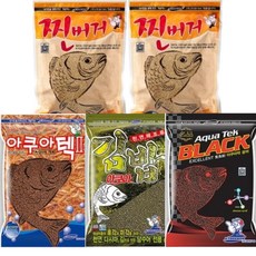 경원산업 집어제333 떡밥 아쿠아텍2 420g + 김밥 380g + 블랙 450g + 찐버거 360g 2p 세트, 1개