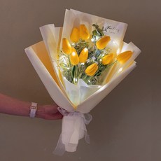 LOVELY FARM 人造花 Elena 鬱金香花束, 黃色