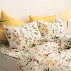 taccatacca 花朵印花棉質羊毛枕頭套