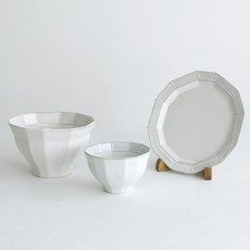 로코리빙 브리즈 그릇 3종 세트, 1세트, 볼 + 면기 + 원접시, 아이보리