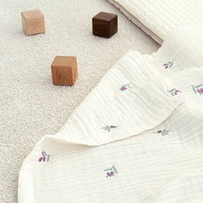 마롤로뜨 유아용 자수 모달 거즈 블랭킷, 퍼플베리