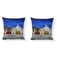 포근한 눈사람 마을 만화 쿠션커버 2p