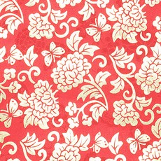 玫瑰雙面緞金箔閨房韓服布料, 31 紅色