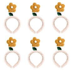 LivingDA 毛絨花朵髮箍, 檸檬, 6個