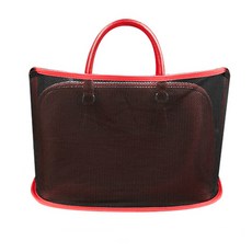 汽車座椅間置物網兜收納袋, 1個, 紅邊 黑色