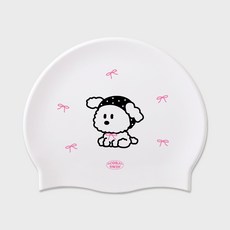 어코랄 실리콘 제작 수영모, 1개, 리본퍼피