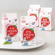 우유창고 유기가공식품 인증 딸기 드링킹 요거트, 200ml, 4개입, 1개
